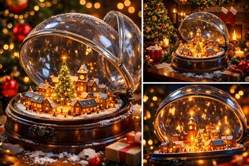 Living Snow Globe Christmas 3D Scene