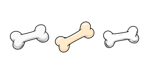Cartoon Bone Vector Set Graphic Elements White Background Pet Food and Animal Themes