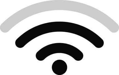 Wi Fi signal with gray and black curved lines on white WiFi 1