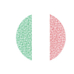 Fototapeta premium Italy Brush Flag Halftone Texture