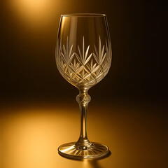 Wine glass photography with golden glow and dark contrast