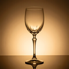 Wine glass photography with golden glow and dark contrast