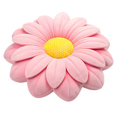 Pink Flower Pillow Cushion - Soft Plush Decorative Floral Accent on transparent background