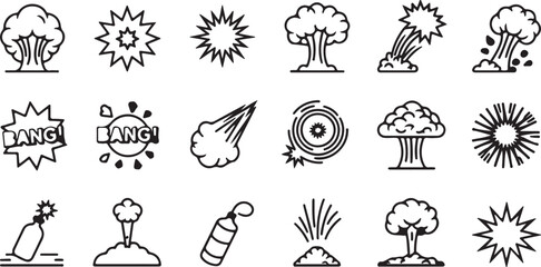 Explosion and Impact Icons A Collection of Dynamic Visual Elements for Design