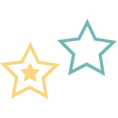 Obraz premium Cute golden and teal star icon, ideal for celestial, holy themes, or illustrating bright, symbolic, and minimalist Islamic decorative designs.