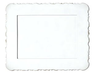 Ornate, scalloped-edge white matting for a rectangular photo