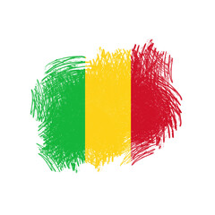 Abstract Rough Paint Stroke Green Yellow And Red