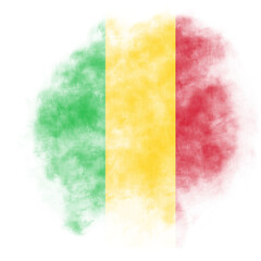 Abstract Rough Paint Stroke Green Yellow And Red