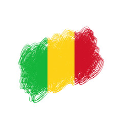 Abstract Rough Paint Stroke Green Yellow And Red