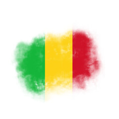 Abstract Rough Paint Stroke Green Yellow And Red