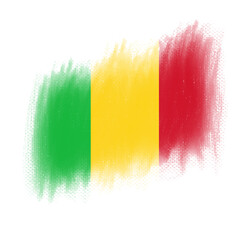 Abstract Green Yellow Red Brush Stroke Texture