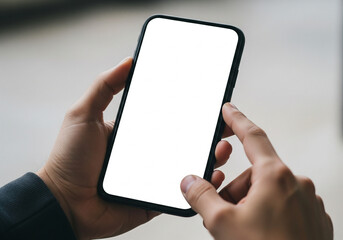 Modern professional focused on work, adeptly using a smartphone and laptop simultaneously on an office desk, embodying efficient digital communication and multitasking skills