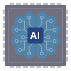 最先端の半導体チップと人工知能をイメージした次世代デジタルテクノロジーのベクターイラスト