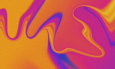 A vibrant, grainy abstract background with wavy lines and swirling shapes in shades of orange, purple, and pink, viewed from a close-up perspective.