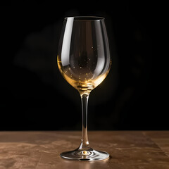 glass of wine on a black background