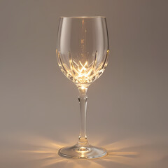 Elegant wine glass catching golden reflections, premium studio lighting