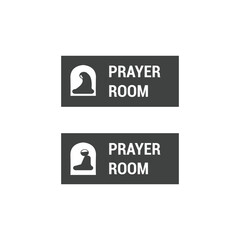 Vector design of prayer place sign, Muslim worship, male and female prayer.