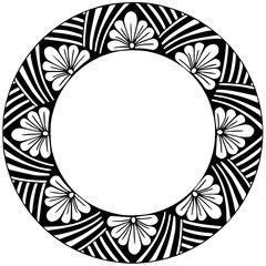 round frame on black background