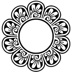 round frame with floral ornament