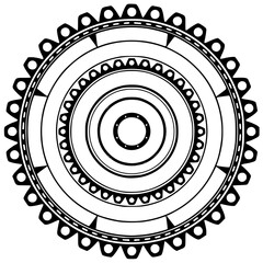 black and white round circle