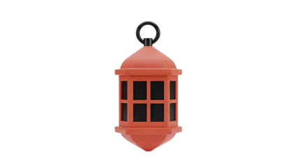 3D Cartoon Lantern Isolated on transparent background