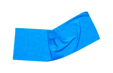 Strip of blue masking tape on white background