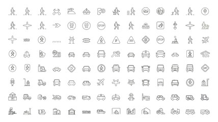 set of traffic vector icons