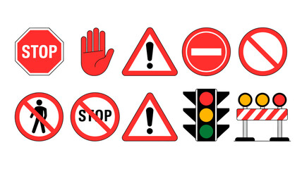 set of road signs