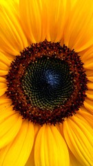Close-up of a vibrant sunflower, showcasing its intricate details