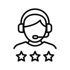 Obraz premium Customer Service Representative with Three Stars
