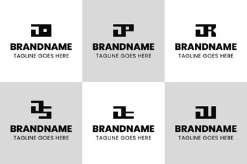 Obraz premium Letters JO JP JR JS JT JU Monogram Identity Logo Set, for brand with OJ PJ RJ SJ TJ UJ initials