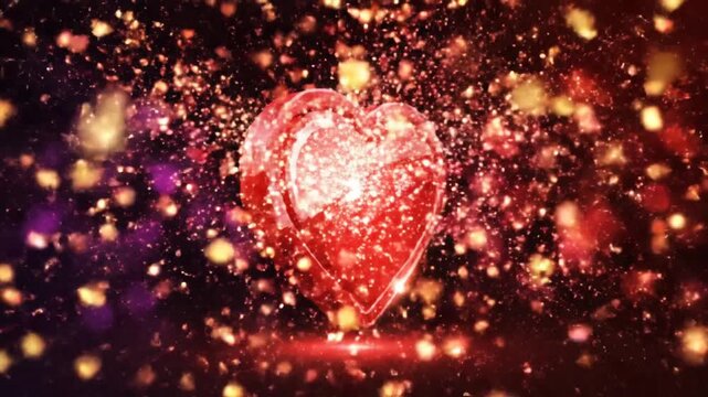 P260-Heart love romance or valentines day red vector icon 4K 10s