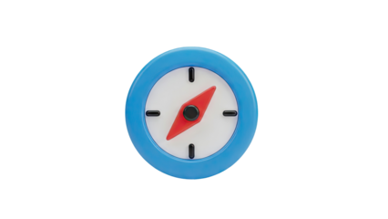 3D Cartoon Compass Icon on transparent background