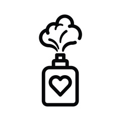 Obraz premium Perfume bottle with heart shape icon