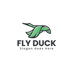 Mascot Modern Flying Duck Logo Design