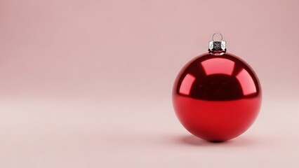 Christmas Ornament Ball Red Shiny Decoration Celebration Holiday Festive Sphere