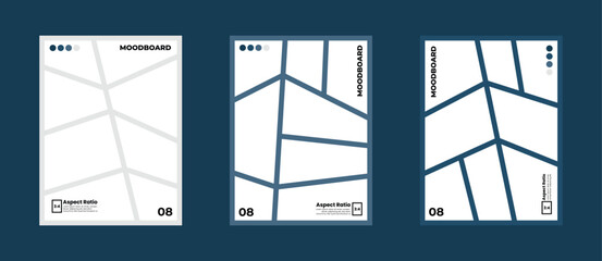 Eight panel comic moodboard arranged in 3:4 aspect ratio with a cohesive color palette