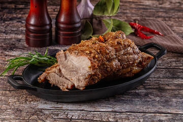 Baked pork sirloin with spices