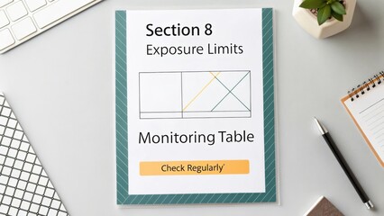 Monitoring Table for Section 8 Exposure Limits with Clear Instructions for Regular Checks in a Professional Environment