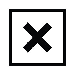 Obraz premium Black Cross Mark Symbol on White Background