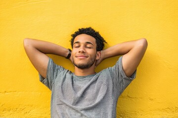 Relaxed young man enjoying outdoors