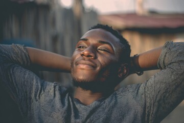 Relaxed young man enjoying outdoors