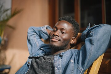 Relaxed young man enjoying outdoors