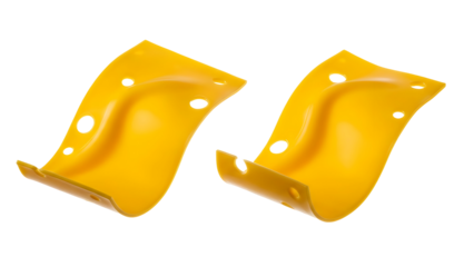 Yellow Plastic Parts Isolated on White Background