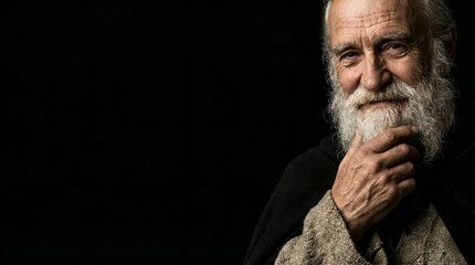 Emotional Studio Portrait of an Adult with Expressive Face Isolated on Dark Background