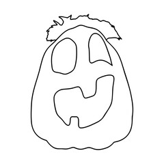 Outline for Coloring of Halloween Pumpkin. One of the Fall Holiday Symbol. Vector Illustration.