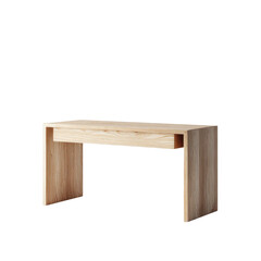 Minimalist Wooden Desk: A sleek, modern desk crafted from light-colored wood, featuring clean lines and a simple design, embodies functionality and elegance for a contemporary workspace.