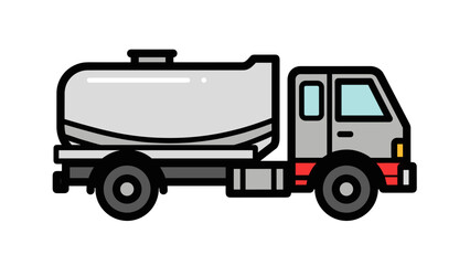 Fototapeta premium Fuel Tanker Truck Side View Illustration.