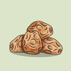 Illustration of Dried Sukkari Dates