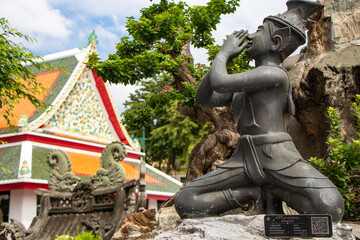 Colorful temple complex of Bangkok's Wat Pho, or Phra Chetuphon Wimon Mangkhalaram Rajwaramahawihan - Bangkok, Thailand	